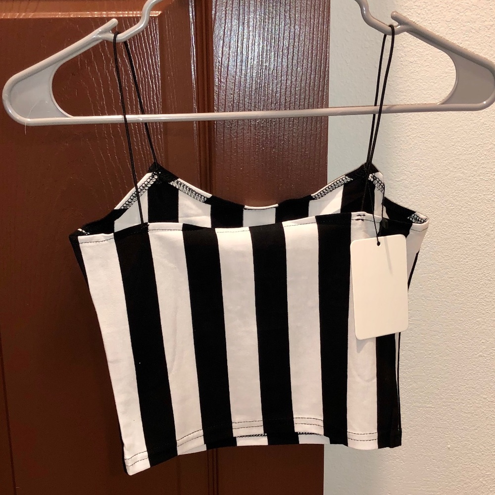 NWT A Tim Burton Film Striped Cropped Tank Top - Picture 13 of 13